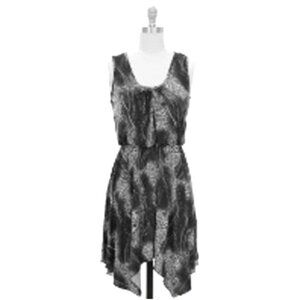 Jon & Anna handkerchief dress, animal & chain prin